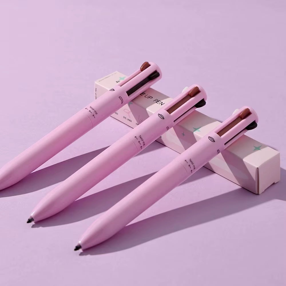 4 in 1 Makeup Pen Eyebrow Pencil Waterproof Drawing Eye Brow Long Lasting Easy Color Eyeliner Eyebrow Pen Sweatproof Makeup Pen