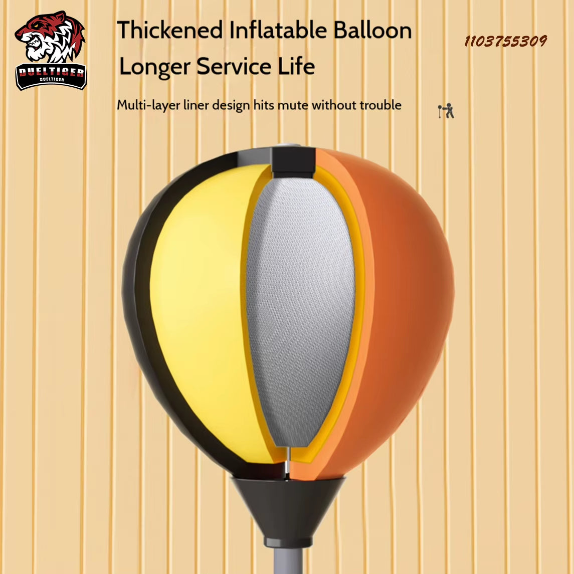 Inflatable Boxing Reflex Bag for Reaction & Aiming & Agility Training Home Fitness Equipment One-Click Installation Punching Bag