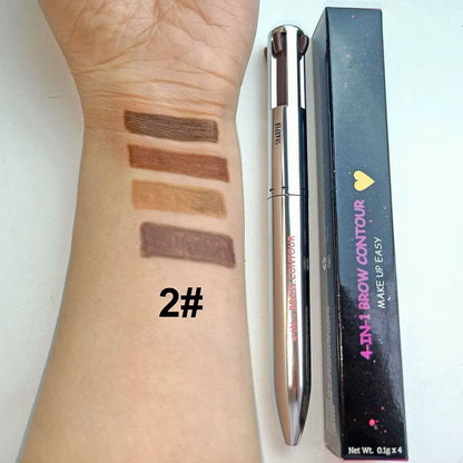 4 in 1 Makeup Pen Eyebrow Pencil Waterproof Drawing Eye Brow Long Lasting Easy Color Eyeliner Eyebrow Pen Sweatproof Makeup Pen