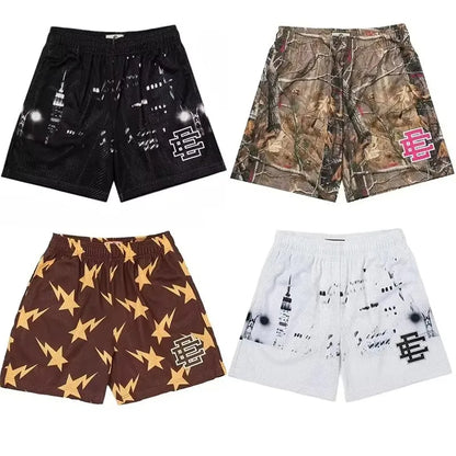EE  Men Beach Board Shorts Fitness Training Workout Sport Short Pants Summer Gym Jogging Mesh Casual Shorts
